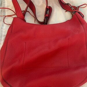 Elegant Red Leather Shoulder Bag